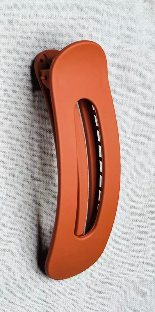 Oval brooch, matte color, 11 cm