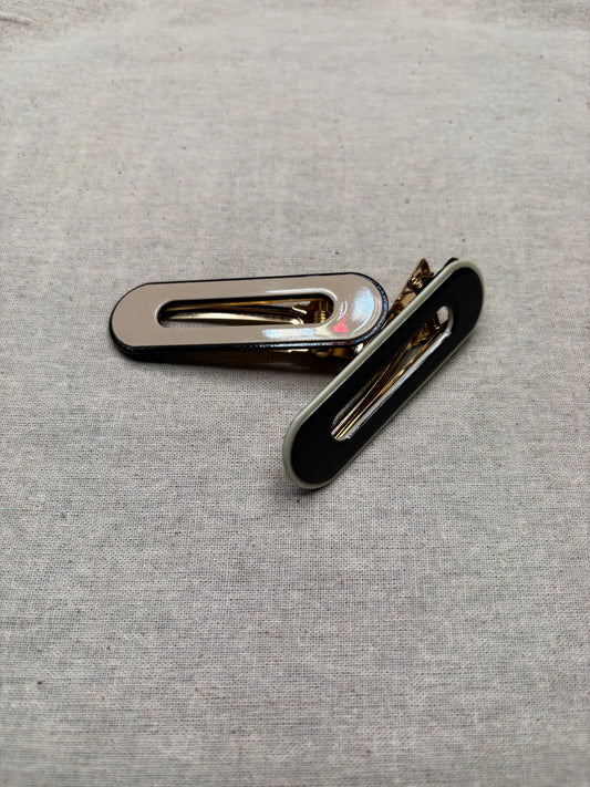 Hair clip, matte color, 9 cm