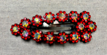 Haarspeld met strass bloemetjes, 8 cm