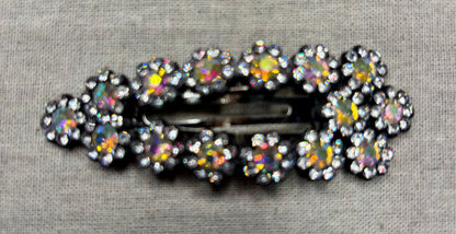 Haarspeld met strass bloemetjes, 8 cm
