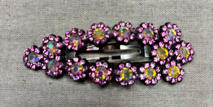 Haarspeld met strass bloemetjes, 8 cm
