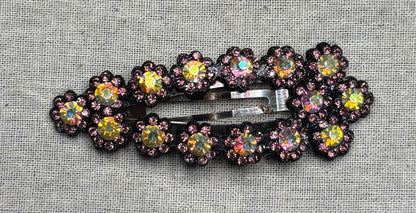 Haarspeld met strass bloemetjes, 8 cm