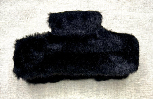 Plush hair clip, matte color, 14 cm