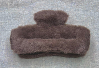 Haarspeld pluche, matte kleur, 14 cm