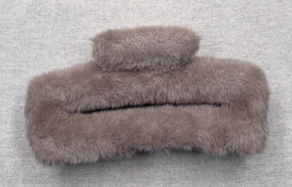 Haarspeld pluche, matte kleur, 14 cm