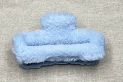 Haarspeld pluche, matte kleur, 14 cm