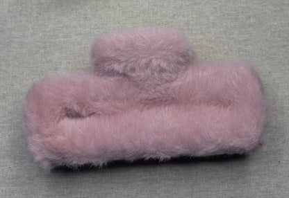 Haarspeld pluche, matte kleur, 14 cm
