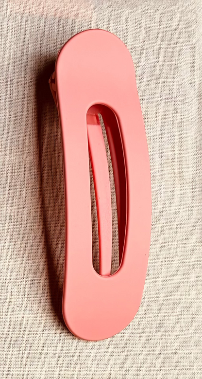 Oval brooch, matte color, 11 cm
