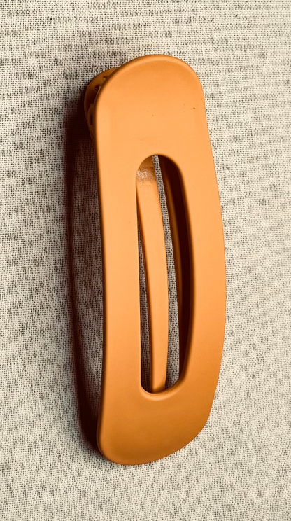 Oval brooch, matte color, 11 cm