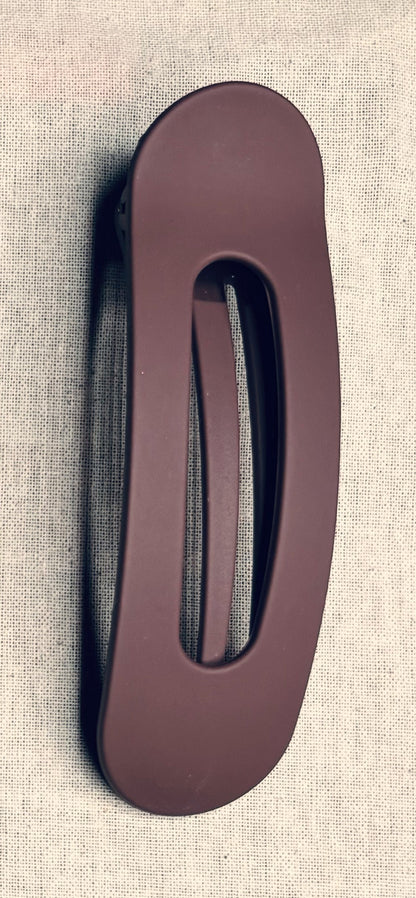 Oval brooch, matte color, 11 cm