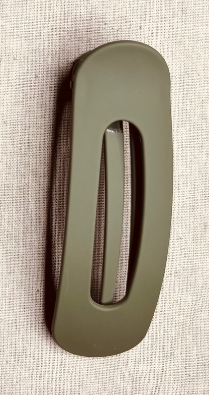 Oval brooch, matte color, 11 cm