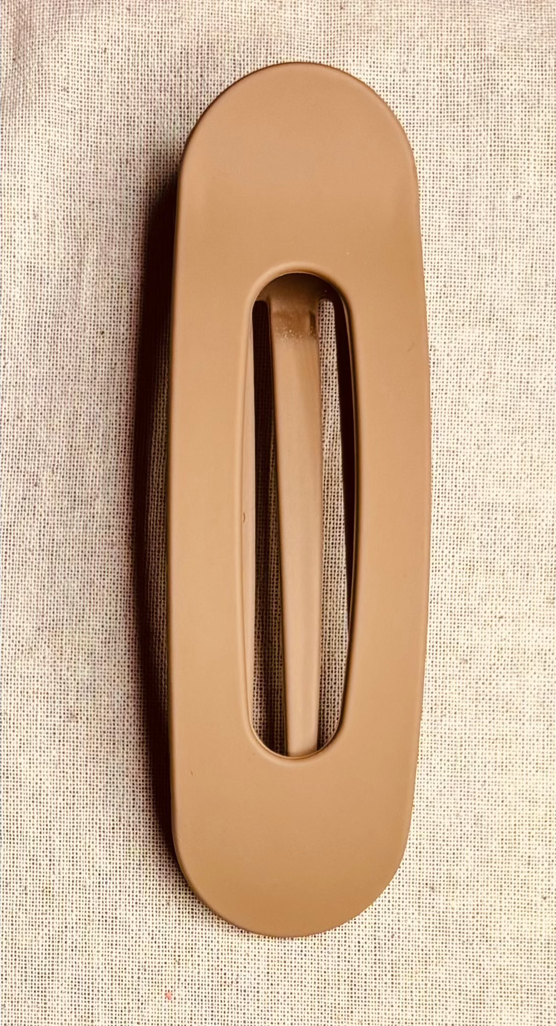 Oval brooch, matte color, 11 cm