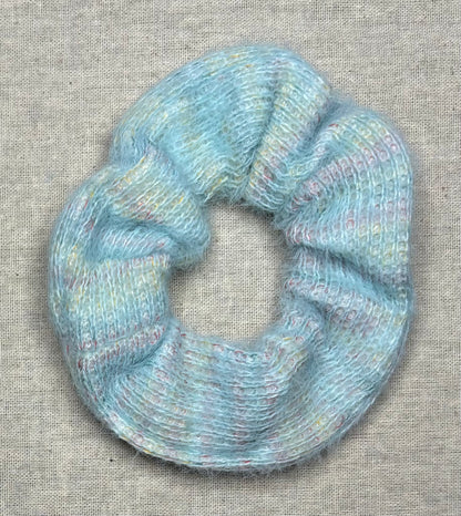 Scrunchie, knitted, pastel multicolour